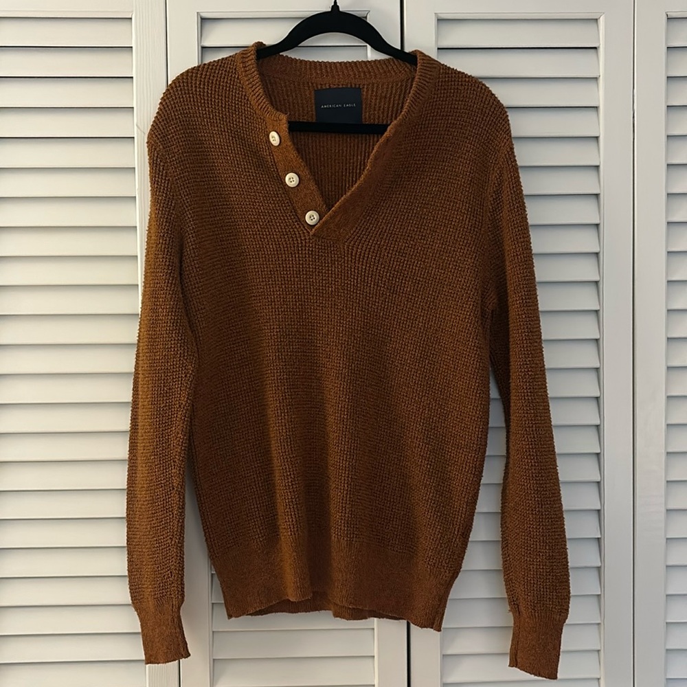 American Eagle Button Neck Sweater
